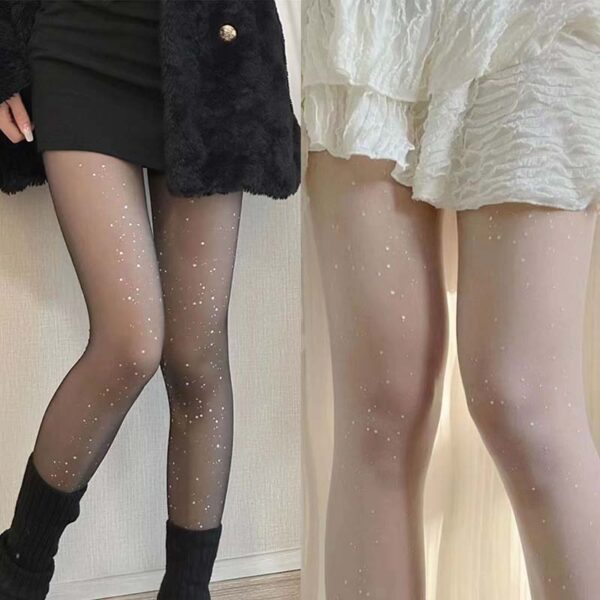 พร้อมส่ง] ถุงน่องกลิตเตอร์เซ็กซี่ ถุงน่องไนท์คลับ เพชรสุดฮอต 2/ชิ้น สีขาว/สีดำ