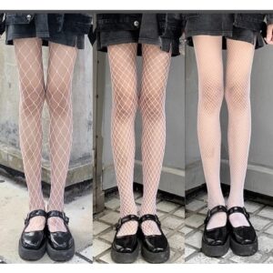 ถุงน่องตาข่าย สีขาว แบบเต็มตัว คละลาย 3/ชิ้น